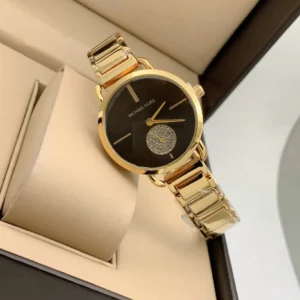 Studded design on black dial