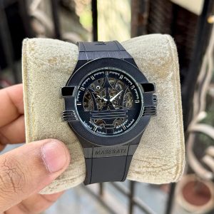 Open Heart automatic Watch with Black Crown