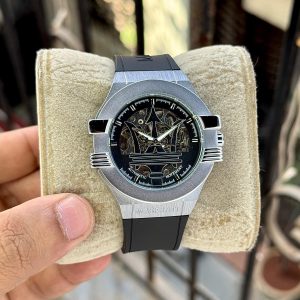 Open Heart automatic Watch with Silver Crown