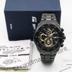 EFR 539 L Men Black Stainless-steel Watch with Golden Highlight and Japanese machine