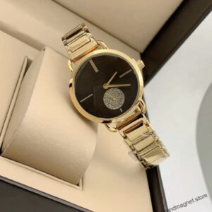 Studded design on black dial